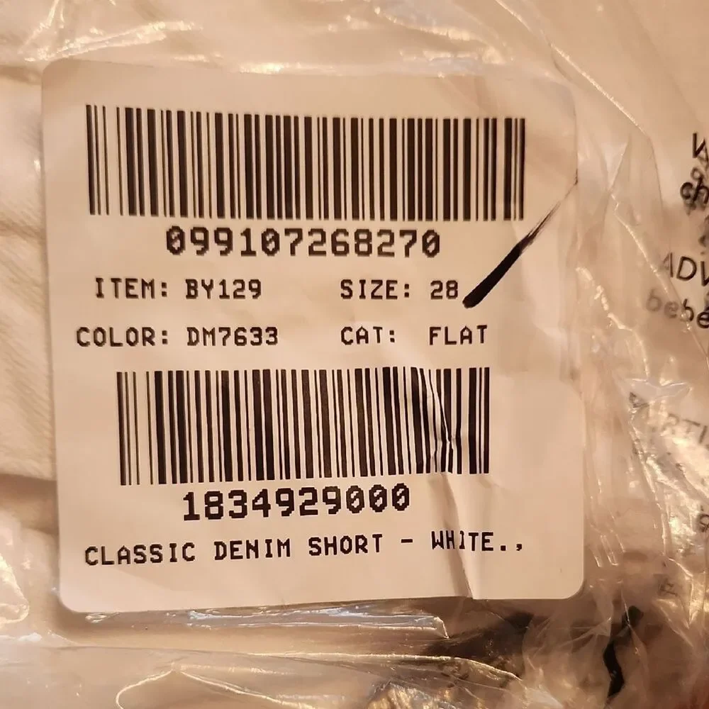 J. Crew High Waist White Classic Denim Mom Shorty Shorts Cuffed Hem, Size 28
